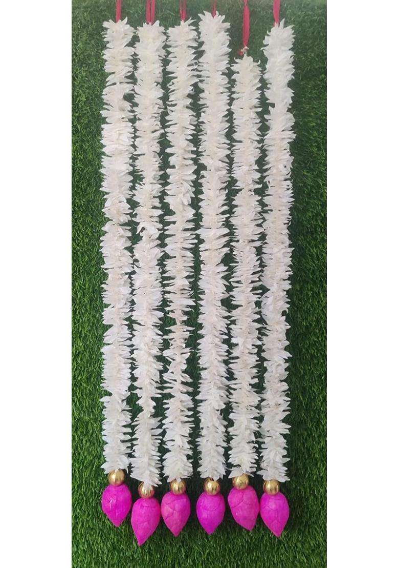 The Decor Affair Artificial Jasmine Garlands with Lotus Buds 3Ft for Wedding Decoration Stage Decor Pack of 5 - Indya
