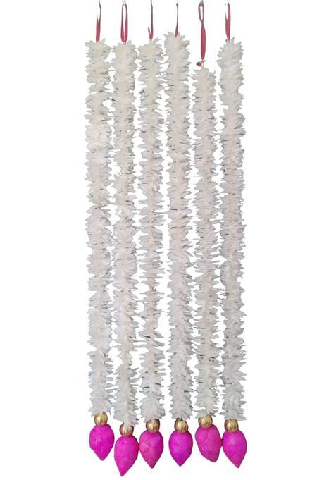 The Decor Affair Artificial Jasmine Garlands with Lotus Buds 3Ft for Wedding Decoration Stage Decor Pack of 5