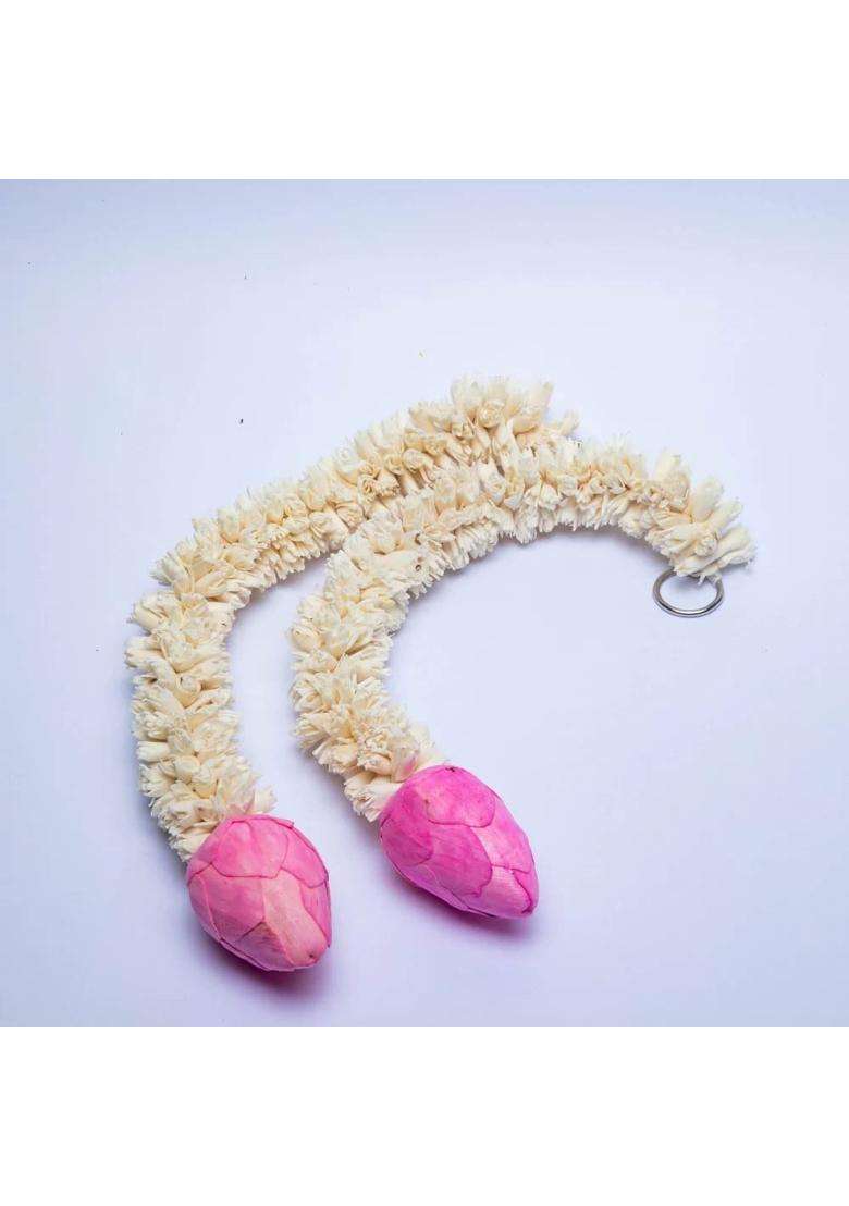 The Decor Affair 3 Feet Lily Lotus Decor Hanging Fluffy Garland with Bell for Homes Office Schools Pack of 10 - Indya