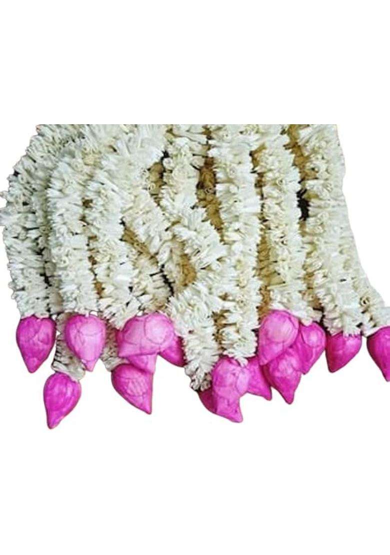 The Decor Affair Touch of Romance to Your Wedding Decor with 10 Pcs of Artificial Jasmine Garlands with Lotus - Indya