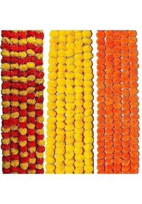 Vemonio Genda Phool Artificial Marigold Fluffy Flowevemonio Genda Phool Garlands String for Diwali Navratri