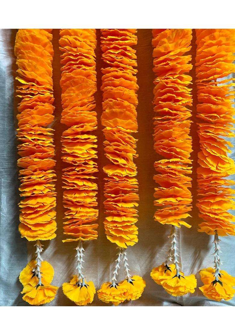 Crownnimreet 6 Feet Flowers Garland Mala for Idol Puja God Diwali Newyear Birthday - Indya