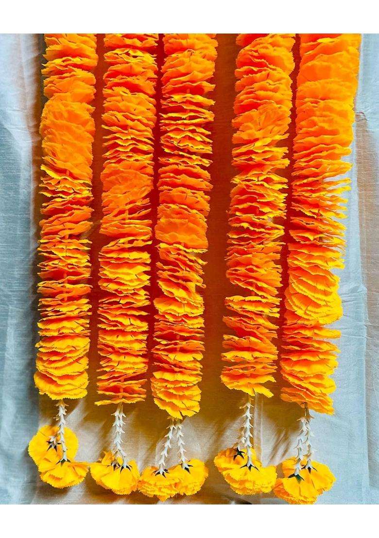 Crownnimreet 6 Feet Flowers Garland Mala for Idol Puja God Diwali Newyear Birthday - Indya