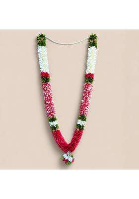 Pink Premium Artificial Flower Mala for Wedding Pooja and Traditional Decorations