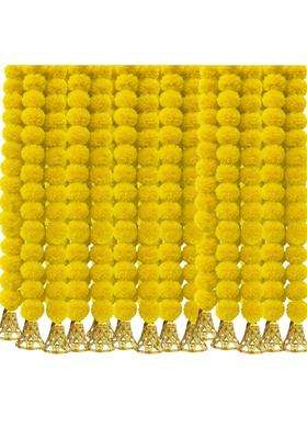 Dryphon Marigold Garlands Decoration with Bell Artificial Flowers for Decorations Hanging Garlands Pack of 20