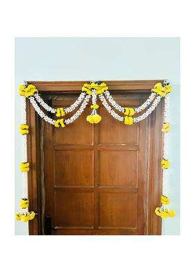 Sphinx Artificial Marigold Jasmine and Green Leaves Door Toran for Main Entrance