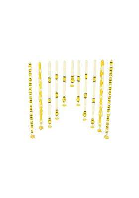 Daedal Crafters Decending Order Flower Back Drops Pieces White with Yellow Pack of 11