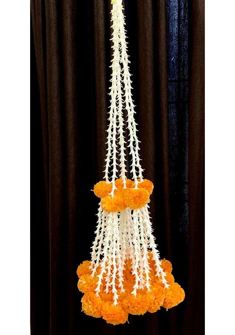 Sphinx Artificial Rajnigandha Tuberose and Clustered Marigold Genda - Indya