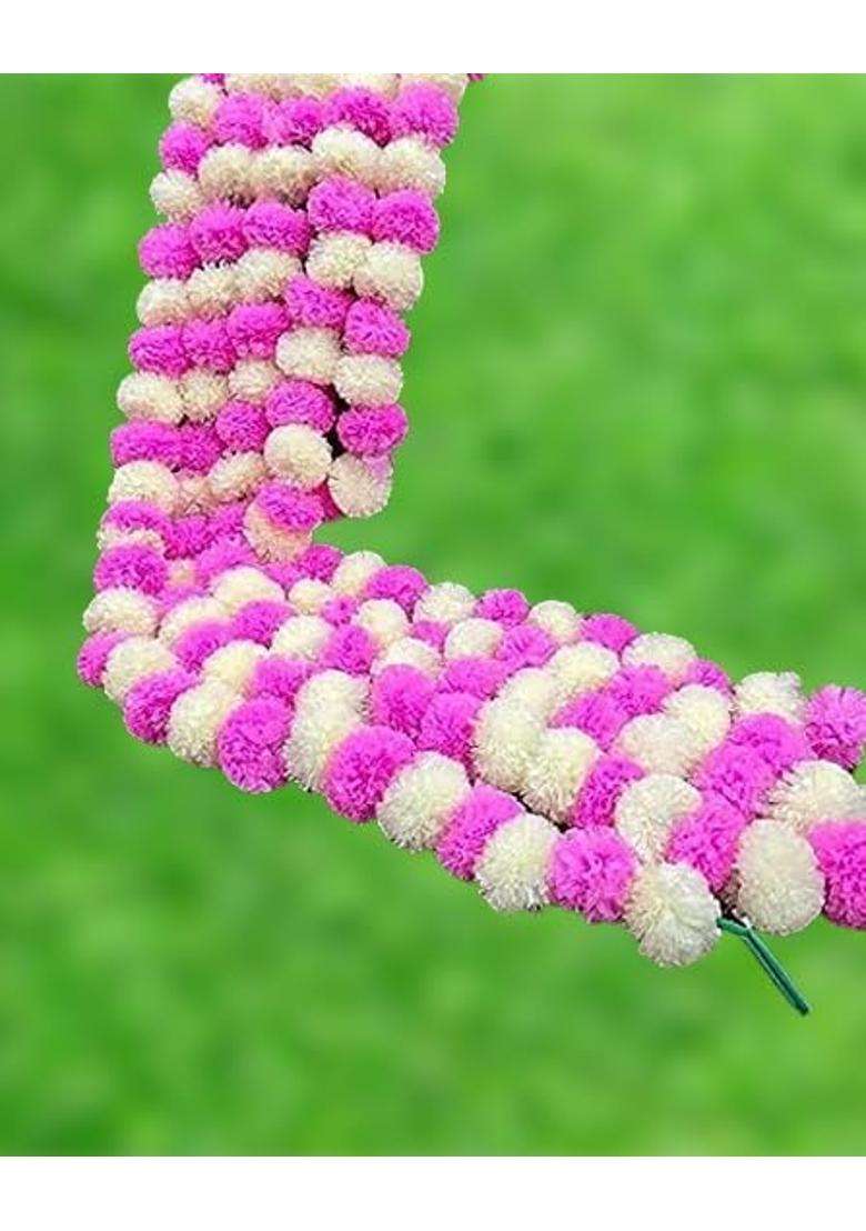 Artificial Marigold Decorative Flower Garlands String for Diwali Navratri Pack of 10 - Indya