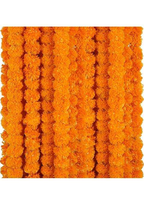 The Decor Affair Artificial Marigold Garland for Decoration 4 Point 3 Feet Long Strands Home Decor Flower