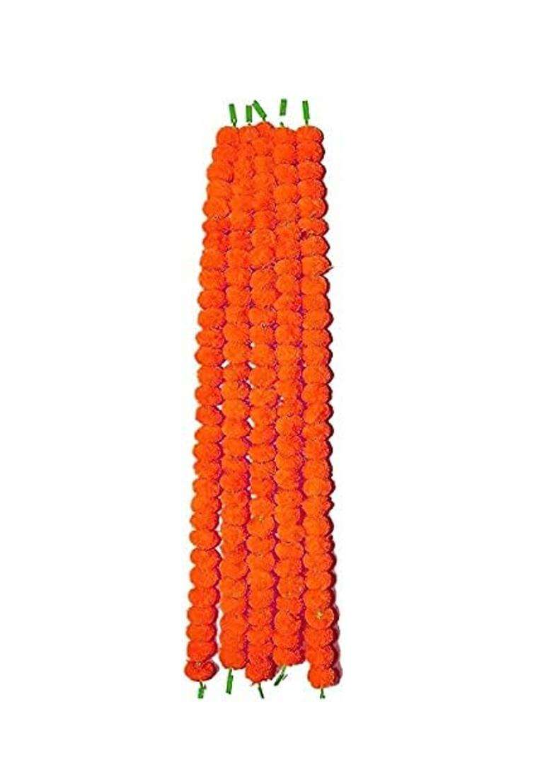 Daytoday Genda Phool Artificial Marigold Fluffy Flower Handcraft Stylish Window Door Diwali Pooja Living Room - Indya