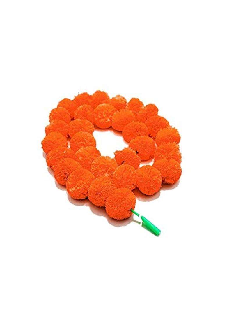 Daytoday Genda Phool Artificial Marigold Fluffy Flower Handcraft Stylish Window Door Diwali Pooja Living Room - Indya