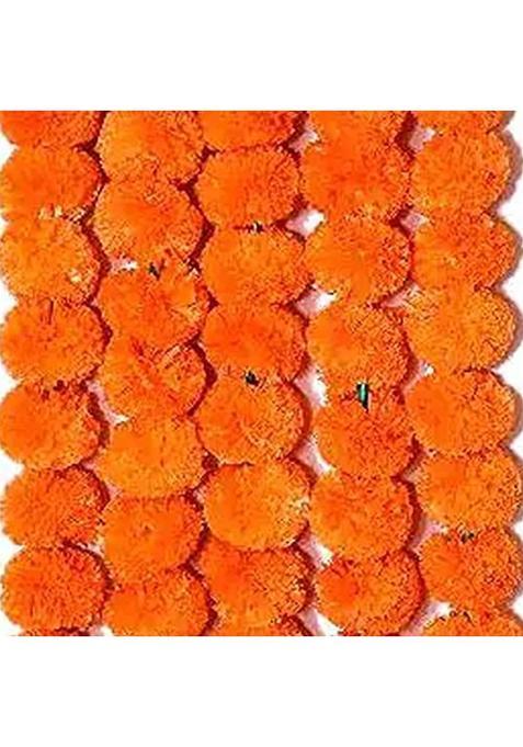 Daytoday Genda Phool Artificial Marigold Fluffy Flower Handcraft Stylish Window Door Diwali Pooja Living Room
