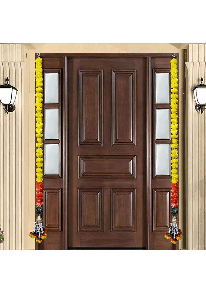 Shreya Fashion Artificial Marigold Flowers Garlands Hanging Door Toran Doorway for Diwali - Indya