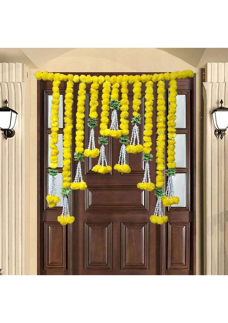 Shreya Fashion Artificial Marigold Flowers Door Toran Door Hangings for Home Office Garden Decorations Diwali - Indya