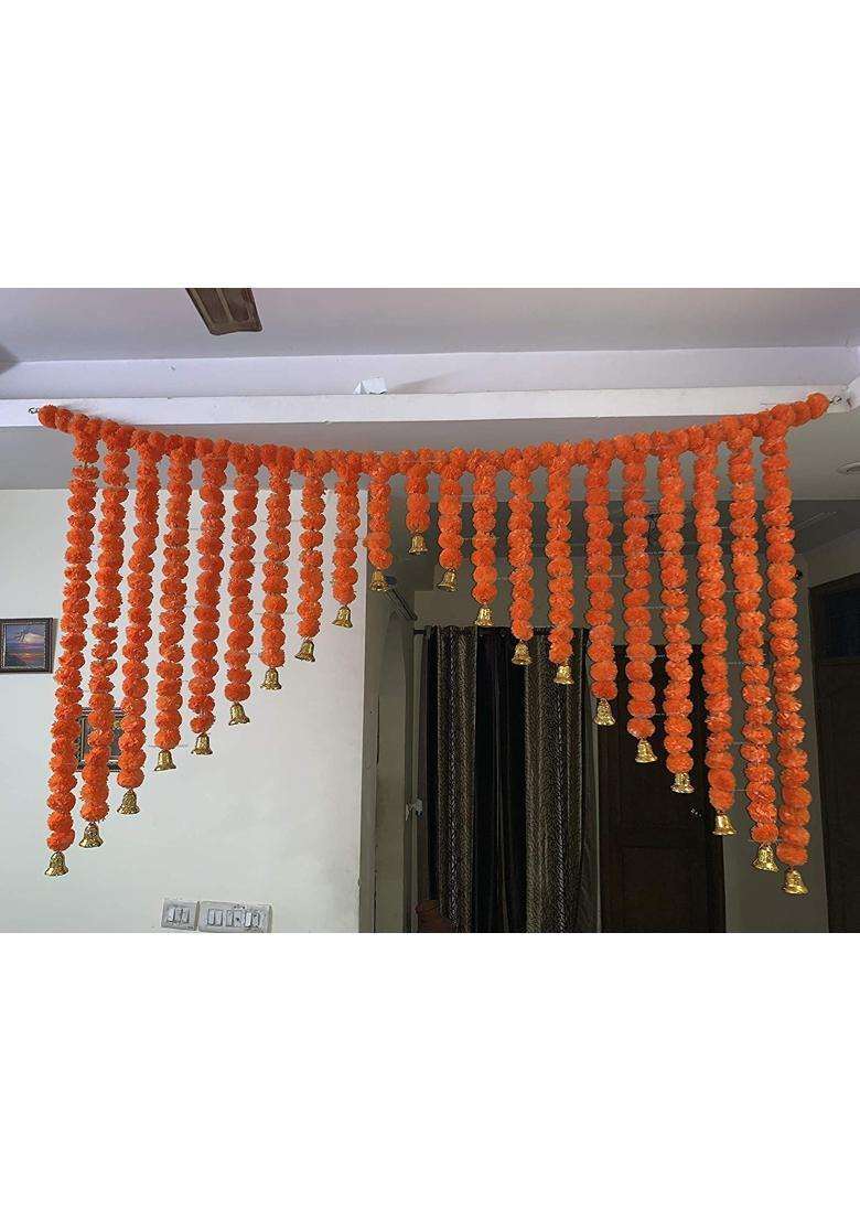 Sphinx Artificial Marigold Flowers Dark Orange 1 Piece - Indya