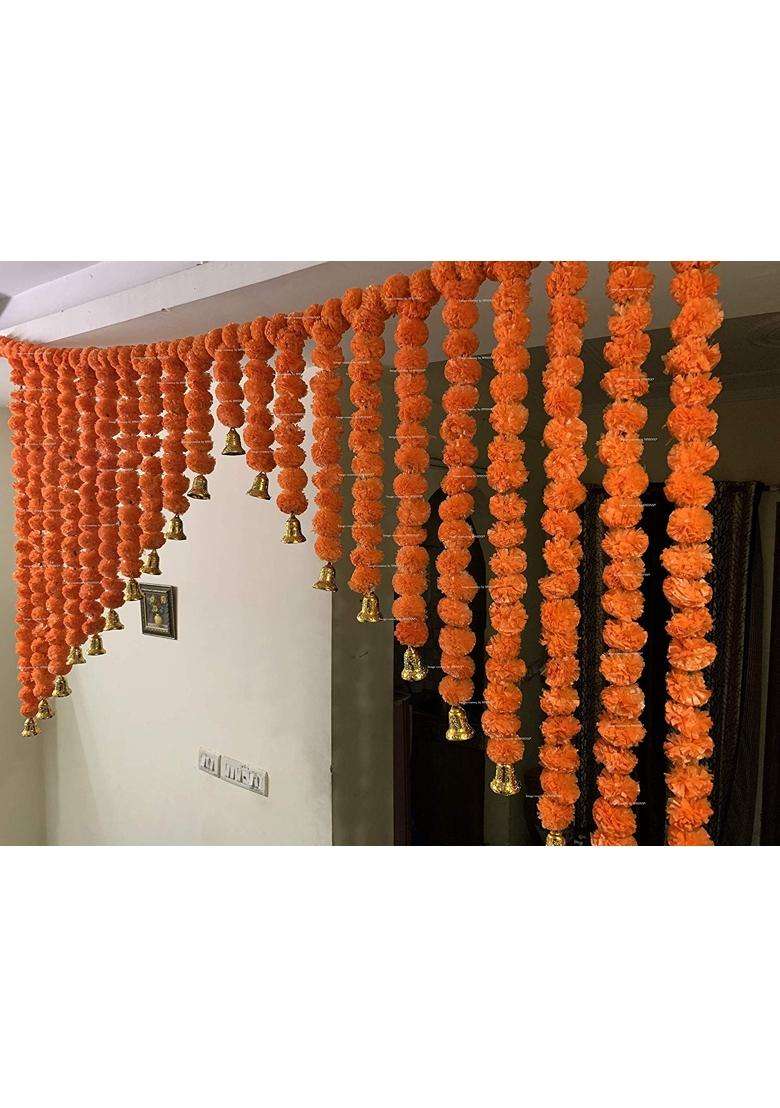 Sphinx Artificial Marigold Flowers Dark Orange 1 Piece - Indya