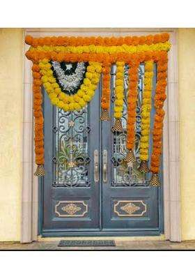 Nutts Artificial Marigold Flower Toran Bandhanwar Door Decoration Wedding Haldi Party Decor Diwali
