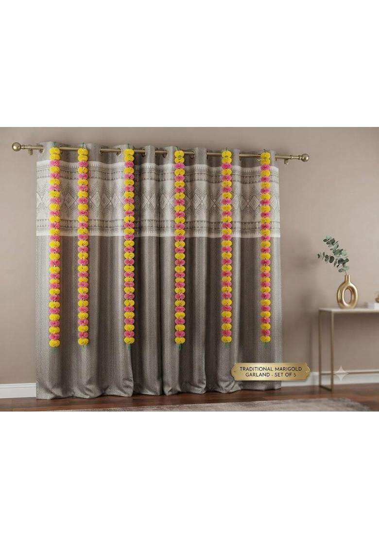 Brikshi Artificial Marigold Flowers for Decoration Long Marigold Garlands for Decoration Indian Genda Phool - Indya