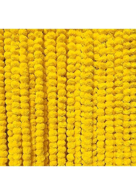 SAI Balaji 4 and Half Feet Orange Color Artificial Marigold Garland Pcs Fluffy Marigold Flowers for Decoration