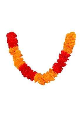 Enakshi Label Creations Marigold Garland Decor Artificial Marigold Flowers for Diwali Door Red Orange