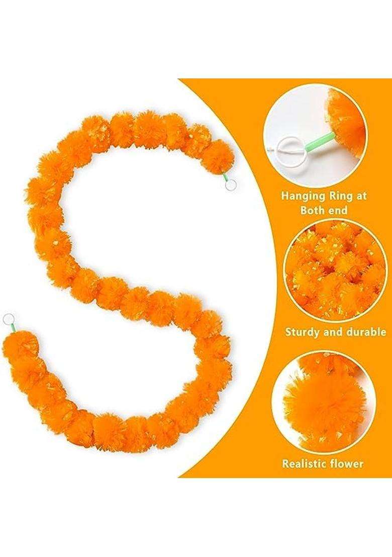 Just Flowers Marigold Flowers for Decoration Artificial Flowers for Decoration Pack of 20 - Indya
