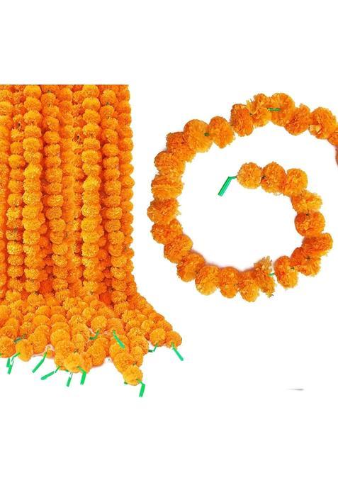 Just Flowers Marigold Flowers for Decoration Artificial Flowers for Decoration Pack of 20