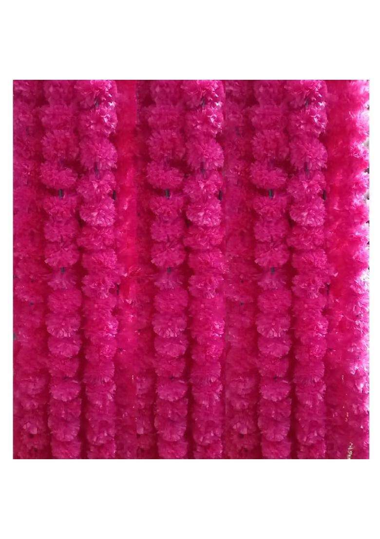 Ragoma 25 Pcs Artificial Marigold Garlands Pink Artificial Marigold Flowers for Decoration Garlands for Home - Indya