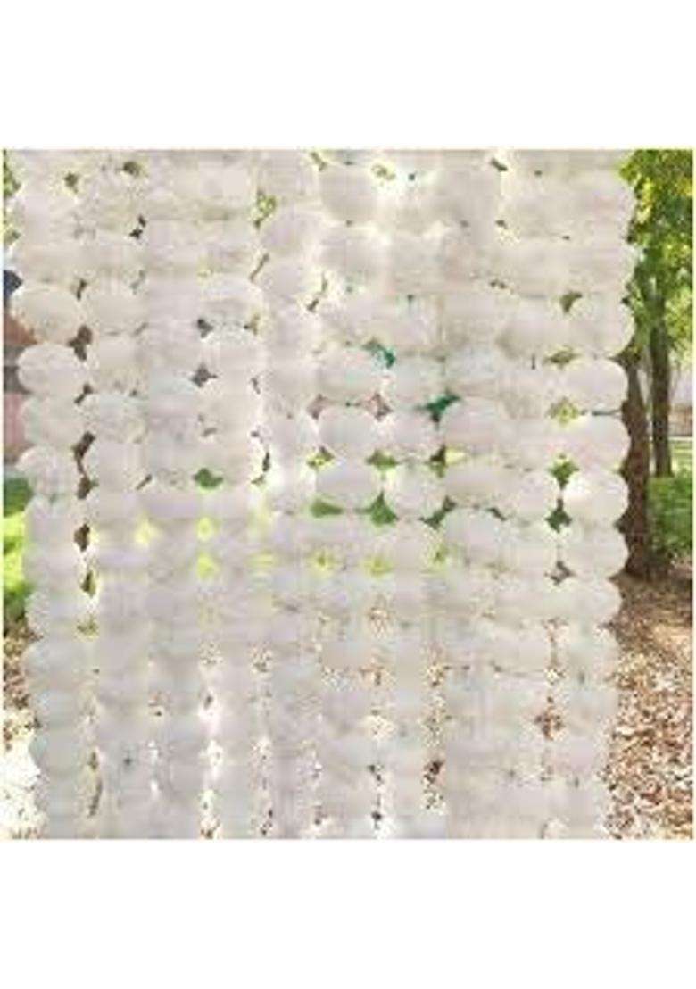 Floria Set 20 White Ofartificial Marigold Flower Garlands for Decoration of Doors Windows Walls 30 Flower - Indya
