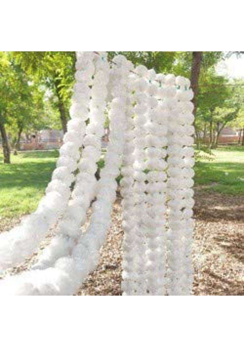 Floria Set 20 White Ofartificial Marigold Flower Garlands for Decoration of Doors Windows Walls 30 Flower - Indya