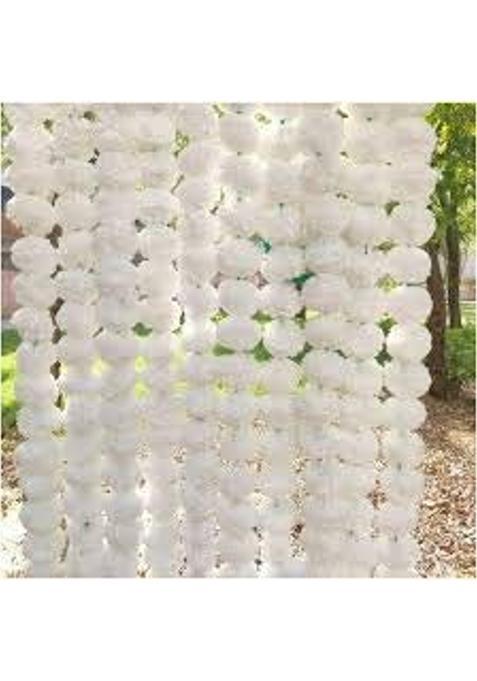 Floria Set 20 White Ofartificial Marigold Flower Garlands for Decoration of Doors Windows Walls 30 Flower