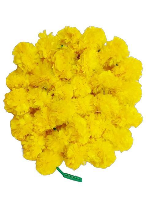 Ragoma 25 Pcs Artificial Marigold Garlands Yellow Artificial Marigold Flowers for Decoration Garlands for Home