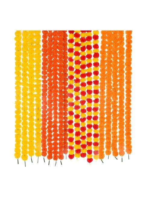 Saudeep India Artificial Fluffy Marigold Flower Genda Phool Garlands