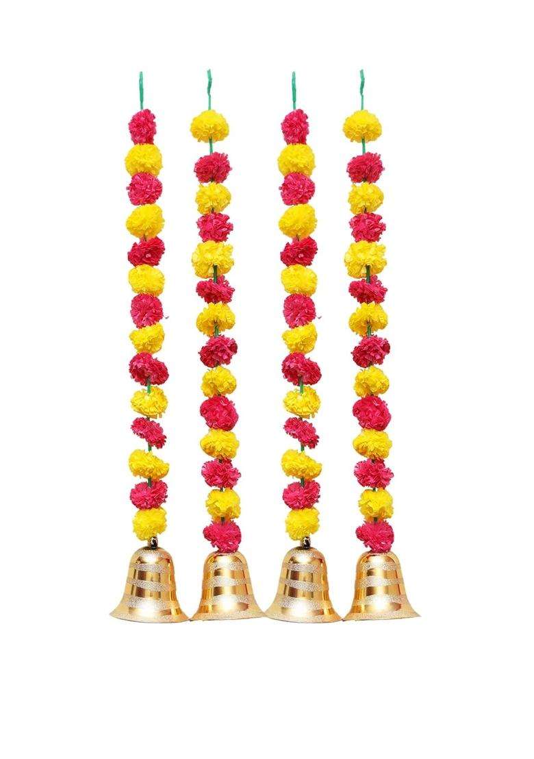 Vinart Artificial Marigold Fluffy Flowers Garlands for Home Decoration Pack of 10 - Indya