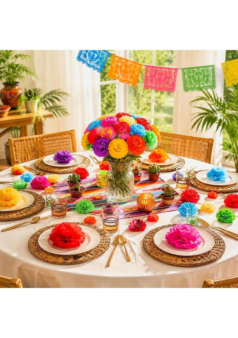 Willbond 140 Pieces Marigold Flower Heads Mexican Artificial Marigold Flowers Valentine Day Flowers Day - Indya