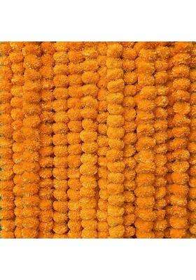 Awicktik Artificial Marigold Flowers Hanging Toran Orange Pack of 20