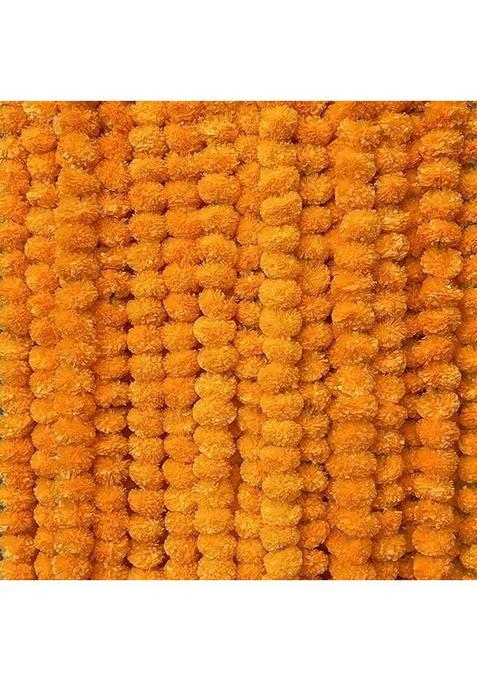 Awicktik Artificial Marigold Flowers Hanging Toran Orange Pack of 20
