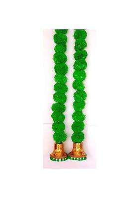 Prahll Artificial Marigold Flower Garlands Hanging Toran for Door and Wall with 3 Inch Golden Bell Pack of 2