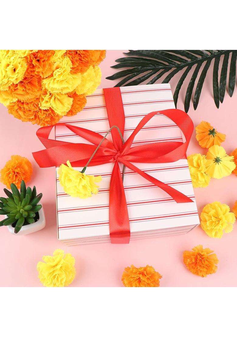 Tboxbo Artificial Marigold Flower Heads Bulk Bunch Fake Halloween with Stems for Party Birthday Diwali - Indya