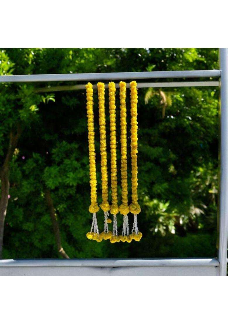 Nutts Artificial Marigold Garland Flowers with Ball for Hanging Decoration - Indya