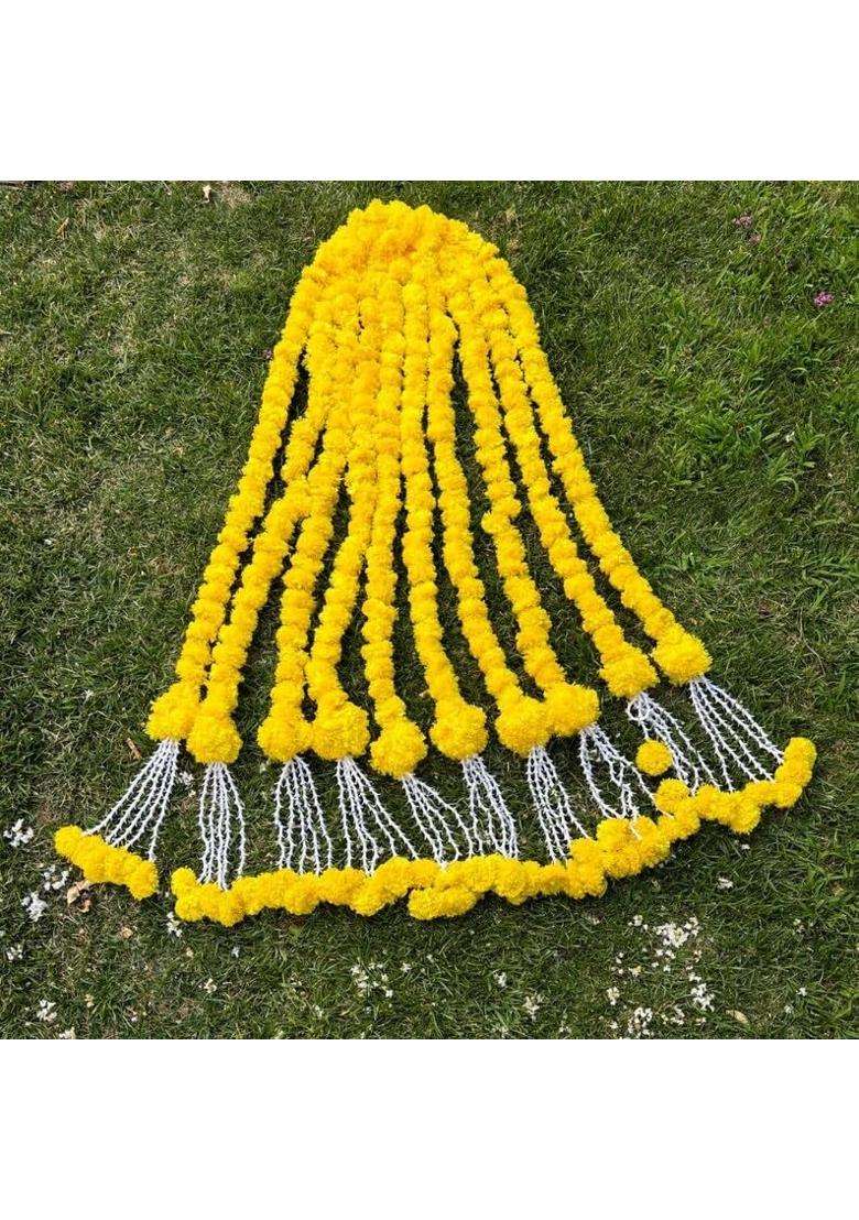Nutts Artificial Marigold Garland Flowers with Ball for Hanging Decoration - Indya