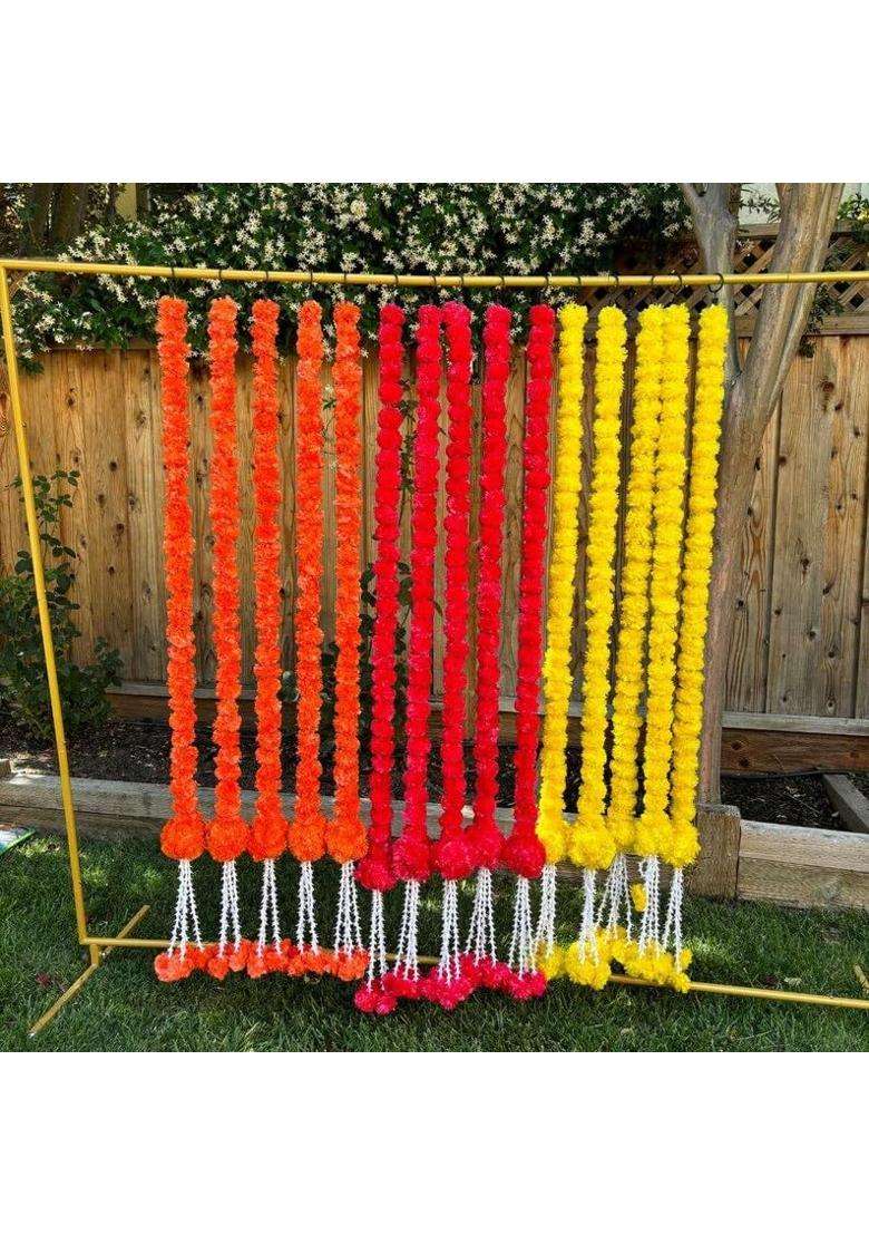 Nutts Artificial Marigold Garland Flowers with Ball for Hanging Decoration - Indya