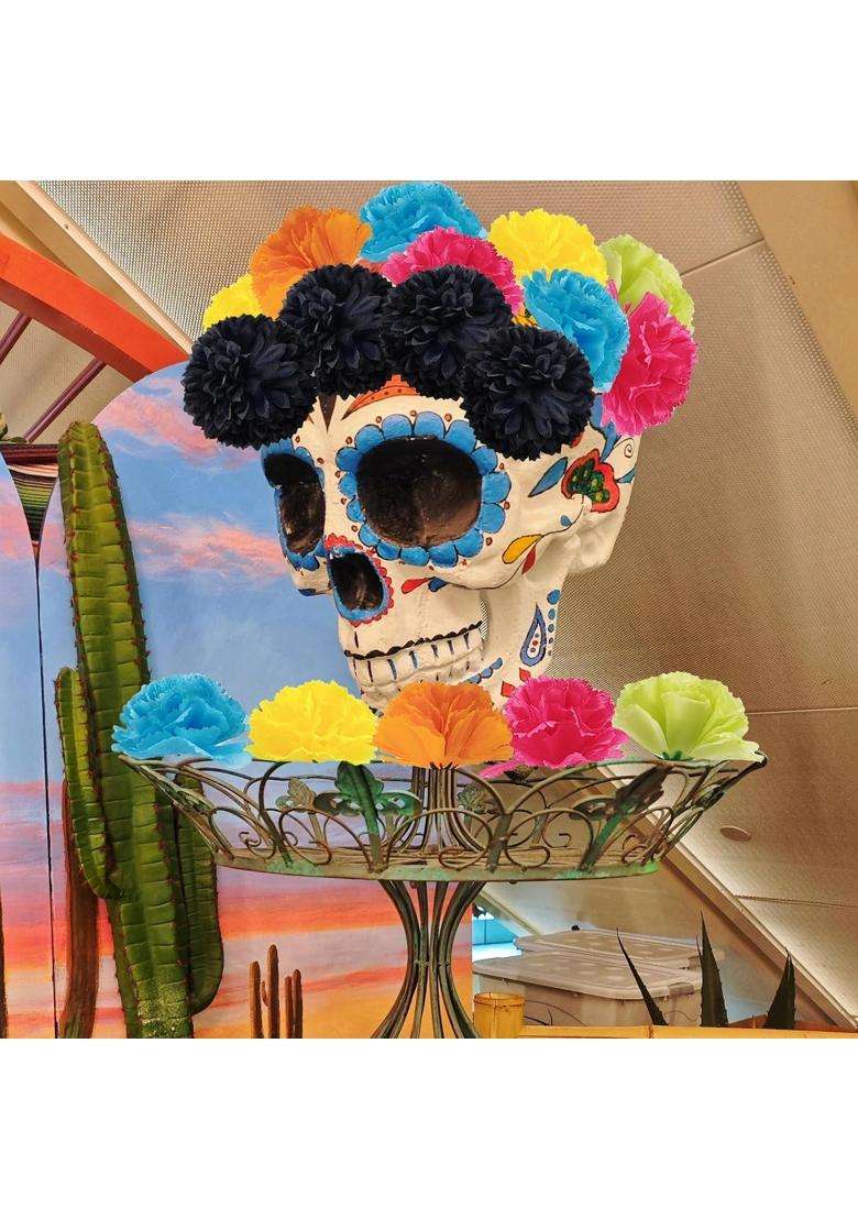 Royhoo 50Pcs Marigold Flower Heads Colorful Artificial Flowers for DIY Marigold Garland Diwali Day of the Dead - Indya