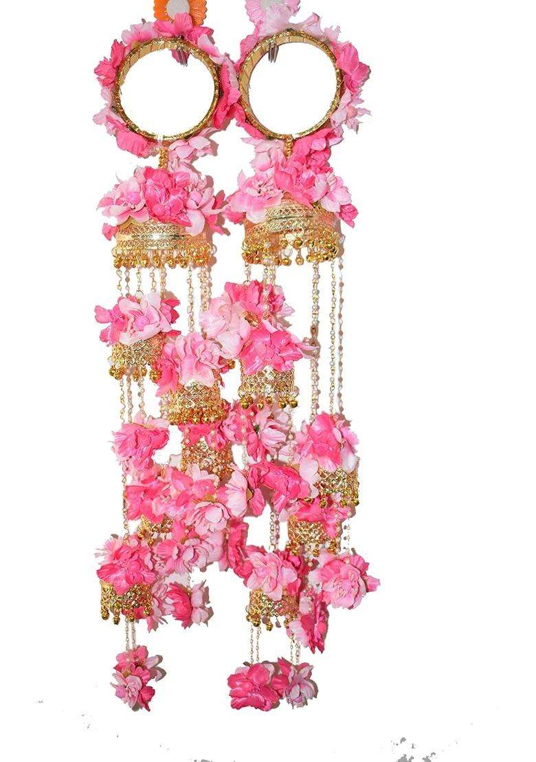 Khandelwalimpex Red Womens Floral Handmade Kalire Pair Set for Bride - Indya