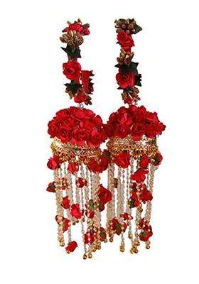 Khandelwalimpex Red Color Flower Kalire for Bride Kalire for Wedding Brass Kalire for Woman