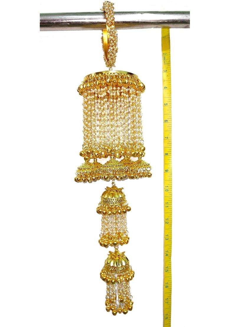 Golden RKM Collections Kalire Fancy Pearl Kalire Attached with Pearl Bangles - Indya