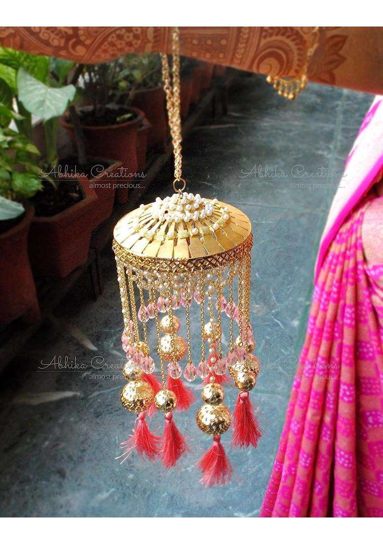 Abhika Creations Pink Kaleere for Indian Wedding Bride Designer Kalire Handmade Special Pink Taseel Kaleera - Indya