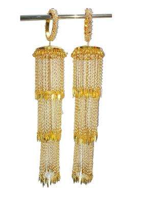 Brass with Pearls Bridal Kalire Attached with Pearl Bangles for Women Multicolour