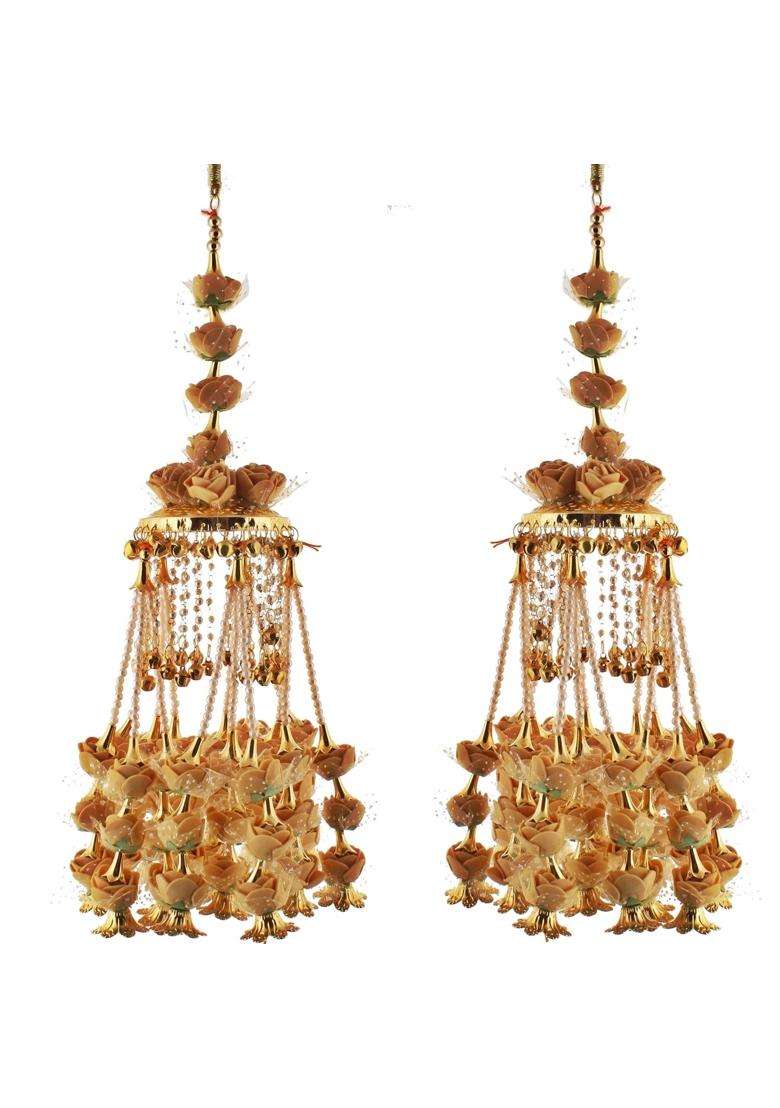 Lucky Jewellery Traditional Yellow Color Gold Plated Kalira Kaleeray for Womens and Girls - Indya