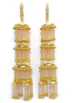 RKM Collections Non Precious Metal Brass Pearl Kalire with Attached Bangles for Women White Bangle Size 2 8
